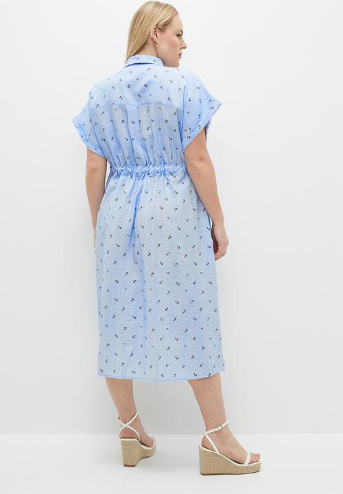 Me&B - Plus tunnel drawstring shirt dress - boat