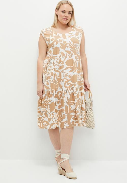 AMANDA LAIRD CHERRY - Plus Nosisi - Camel/White Floral