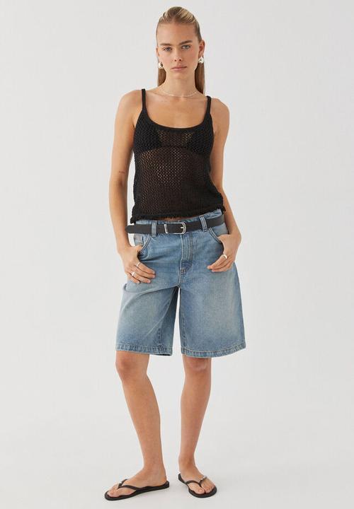 Supré  - Isabel Crochet Cami - Black Metalic