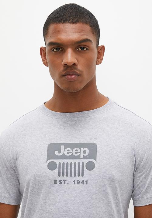 JEEP - Grillie icon print tee - grey melange 