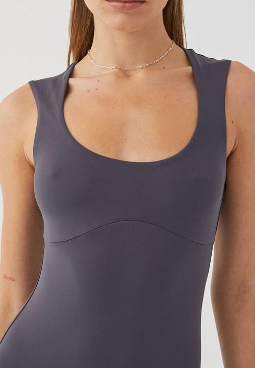 Supré  - Luxe Scoop Neck Mini Dress - Gunmetal