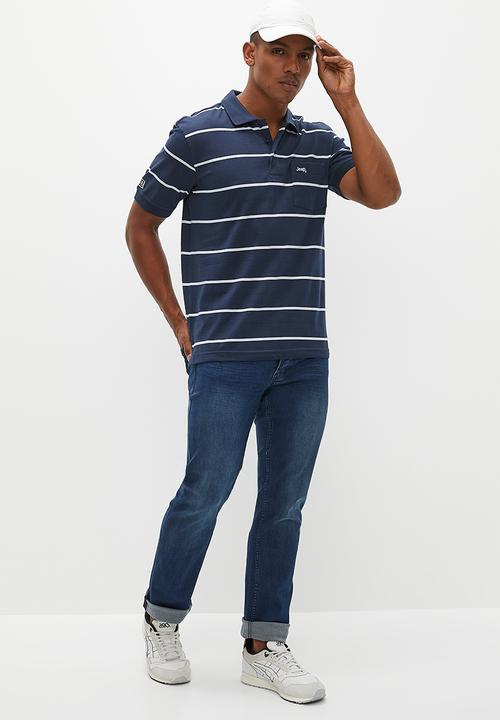 JEEP - Stripe polo - navy