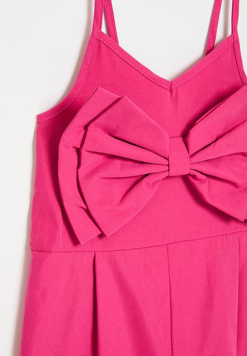Pop Candy - Bow decor jumpsuit - pink