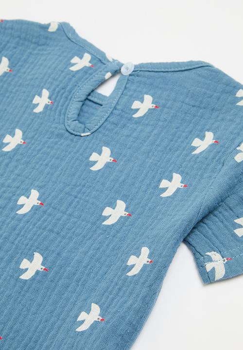 Pop Candy - Baby short sleeve top and bottom set - blue