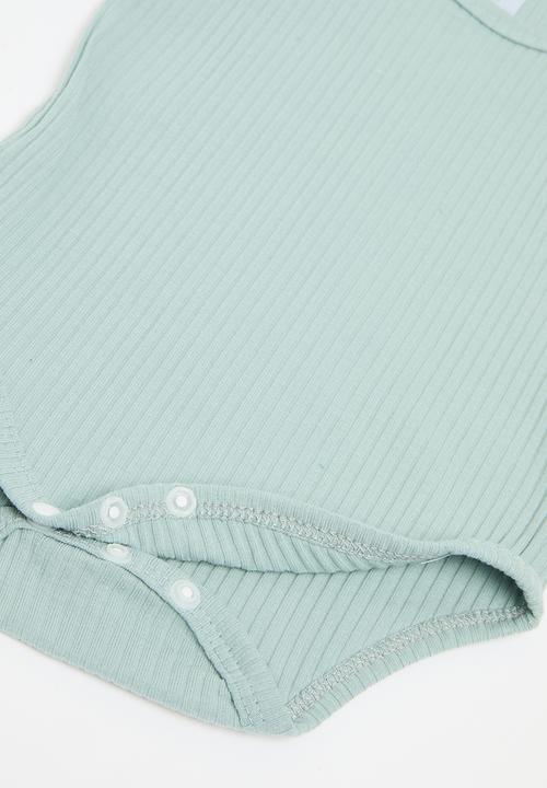Pop Candy - Ruffle body vest and short set - light blue
