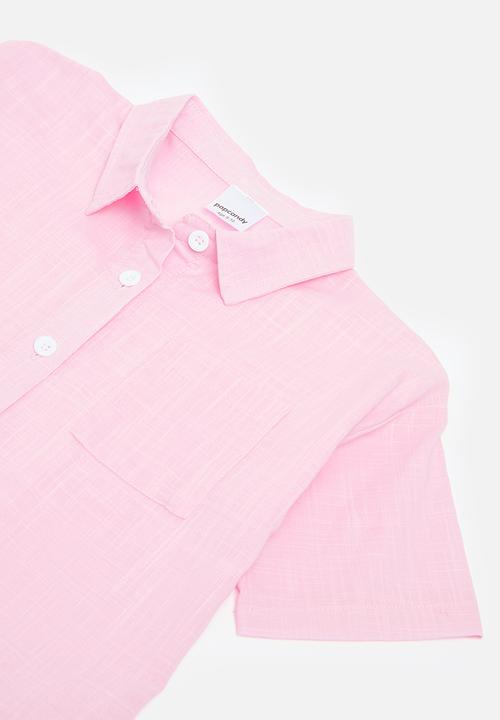 Pop Candy - Collared shirt and short set - pink