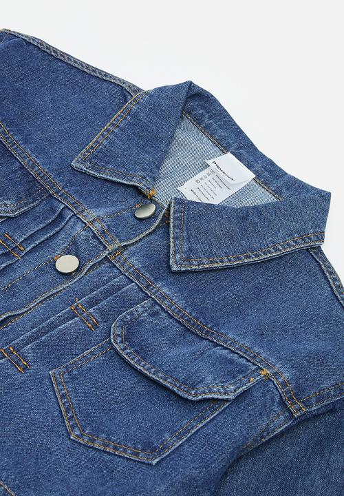 Pop Candy - Denim pants & jacket set - stonewash