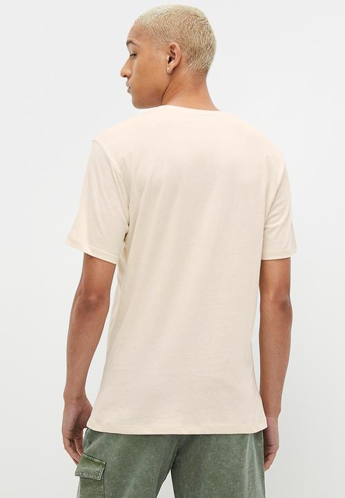 STYLE REPUBLIC - Josh Crew neck logo graphic tee - ecru