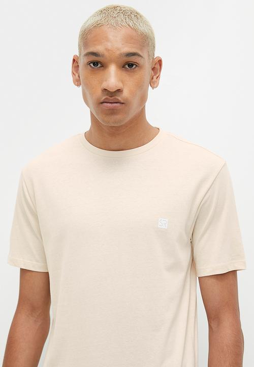 STYLE REPUBLIC - Josh Crew neck logo graphic tee - ecru