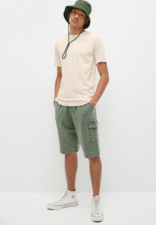 STYLE REPUBLIC - Josh Crew neck logo graphic tee - ecru