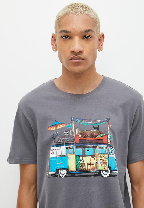 Holmes Bro's - Delux combi tee - grey melange