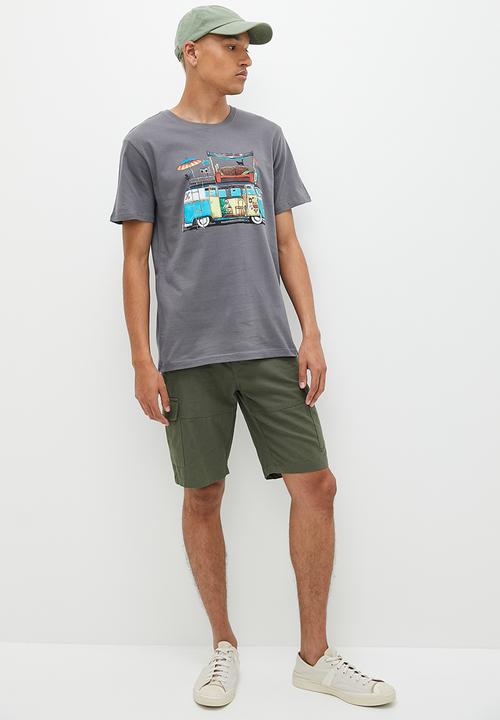 Holmes Bro's - Delux combi tee - grey melange