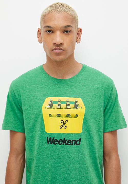 Holmes Bro's - Weekend beer crate tee - bright green