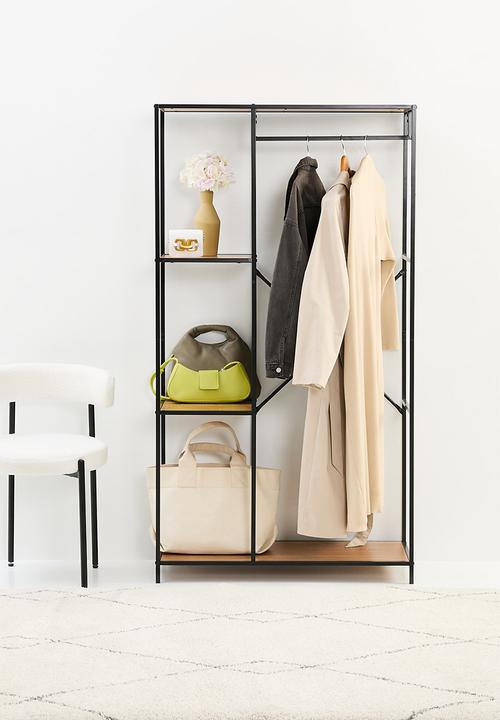 H&S - Jaimie clothing rail - natural & black