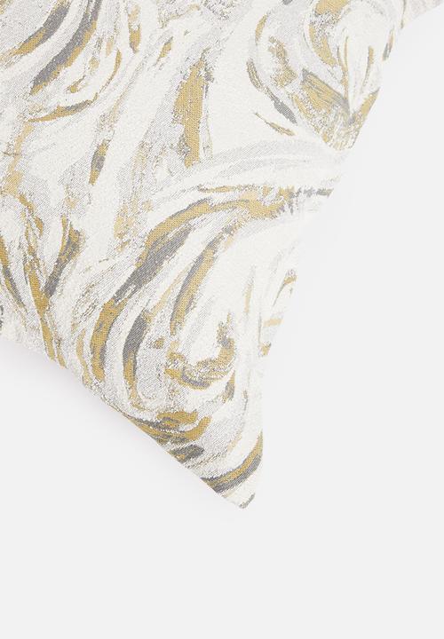 Grey Gardens - Marble Mustard Cushion Cover - Multi