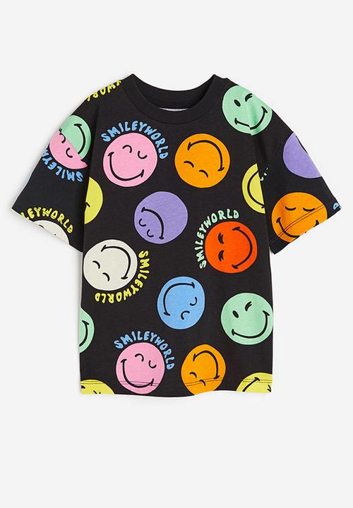 H&M - Printed T-shirt - black smiley®