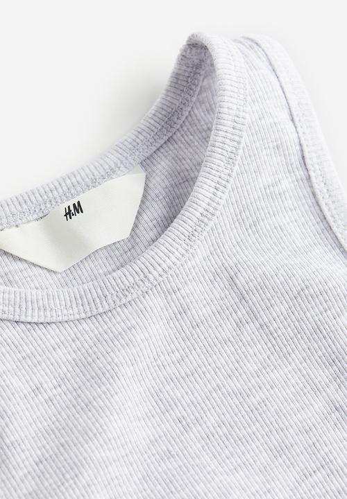 H&M - Ribbed jersey dress - light grey marl 
