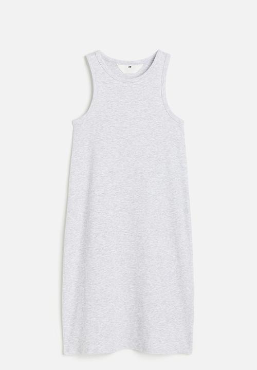H&M - Ribbed jersey dress - light grey marl 