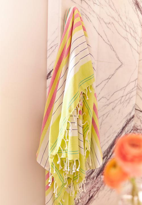 H&M - Large cotton beach towel - yellow striped