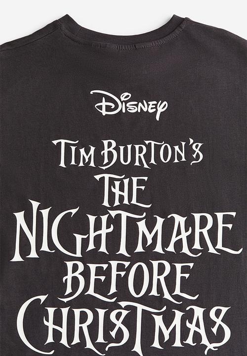 H&M - Printed t-shirt - grey the nightmare before