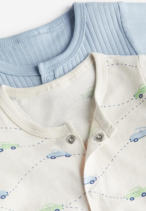 H&M - 2-Pack cotton pyjamas - light blue cars