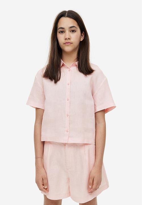 H&M - Linen shirt - light pink