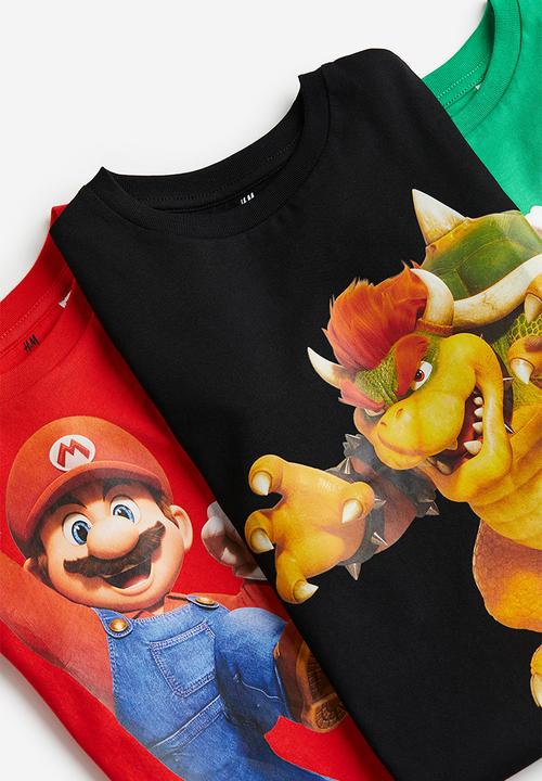 H&M - 3 Pack printed t-shirts - red super mario 