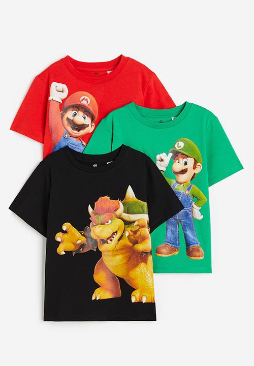 H&M - 3 Pack printed t-shirts - red super mario 
