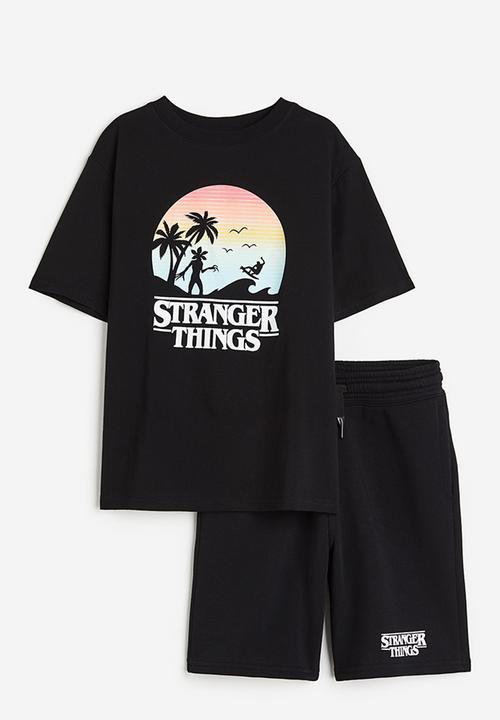 H&M - 2 Piece printed set - black stranger things