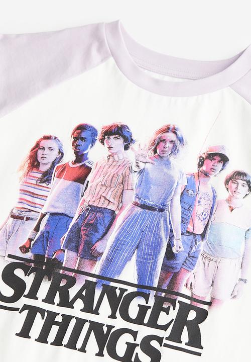 H&M - Printed cotton t-shirt - lilac stranger things