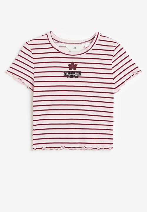 H&M - Printed t-shirt - light pink stranger things