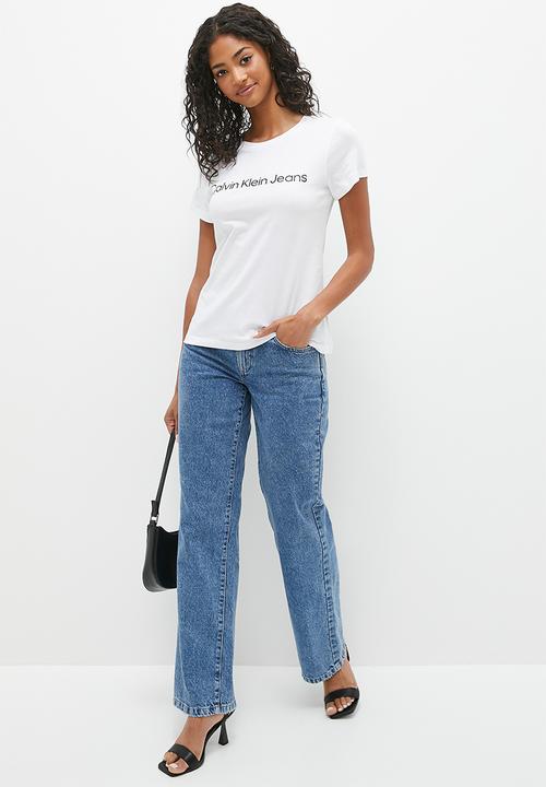 Calvin Klein - CK core instit logo slim fit tee - white