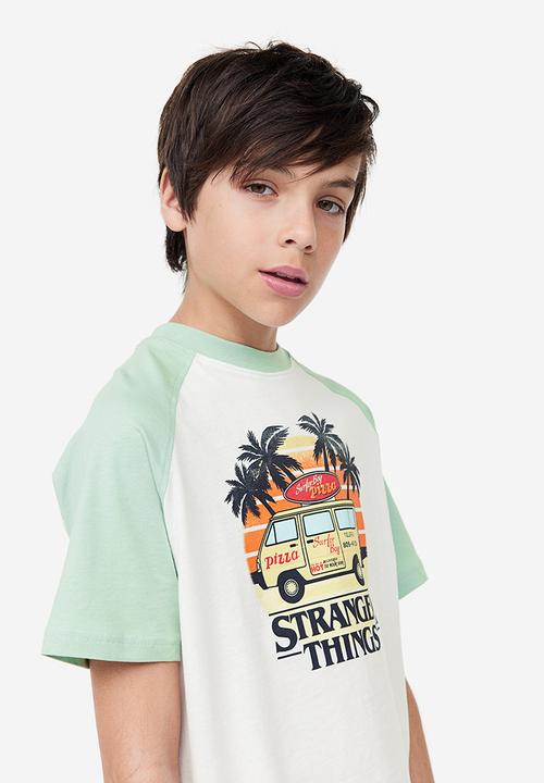 H&M - Printed cotton t-shirt - white stranger things