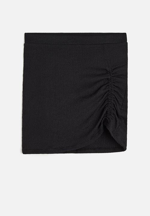 H&M - Ruched crinkled skirt - black