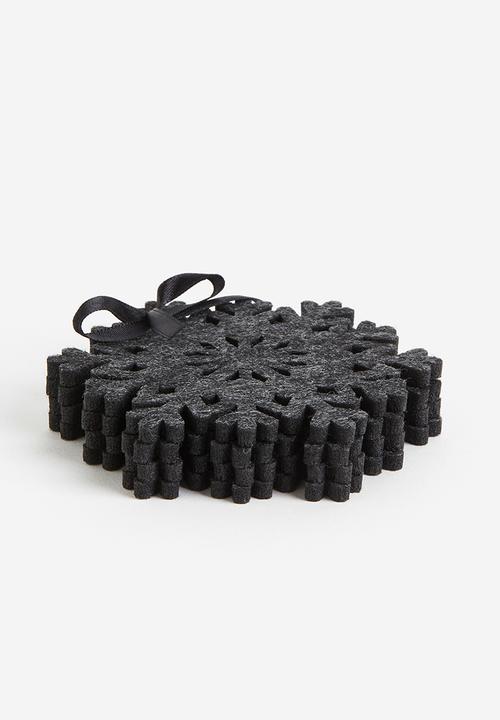 H&M - 4-Pack felt coasters - dark grey