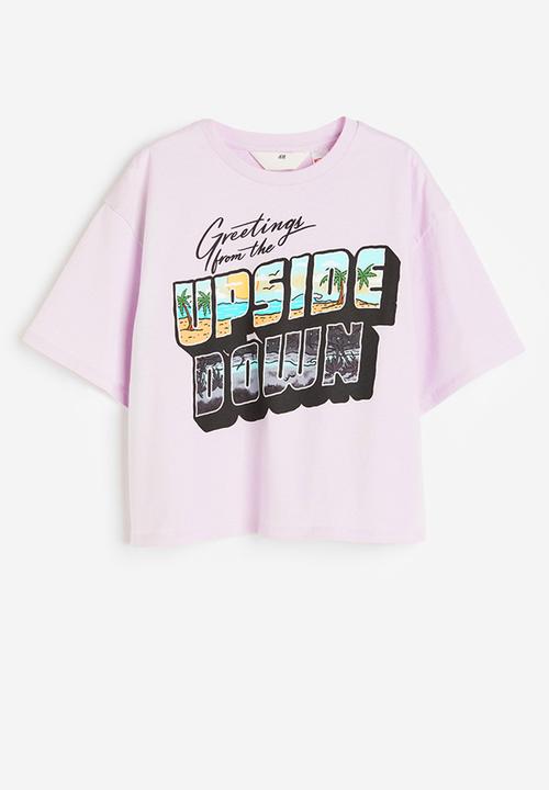 H&M - Oversized printed t-shirt - purple stranger things 