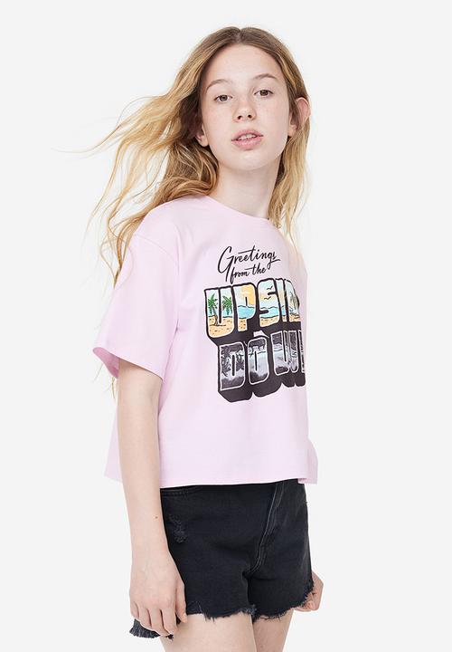 H&M - Oversized printed t-shirt - purple stranger things 