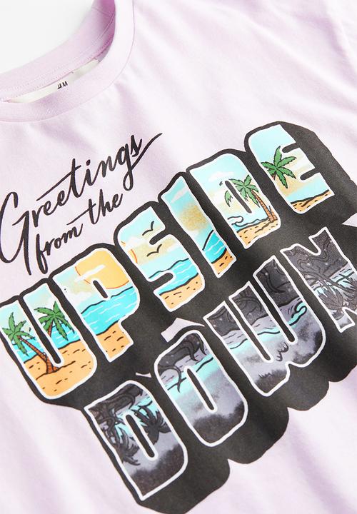 H&M - Oversized printed t-shirt - purple stranger things 