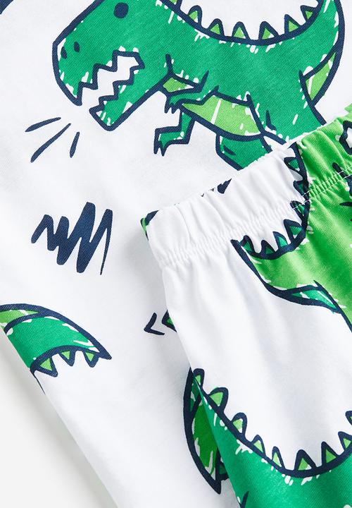 H&M - Printed cotton pyjamas - white dinosaurs 