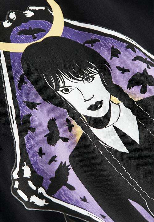 H&M - Oversized printed t-shirt - black wednesday