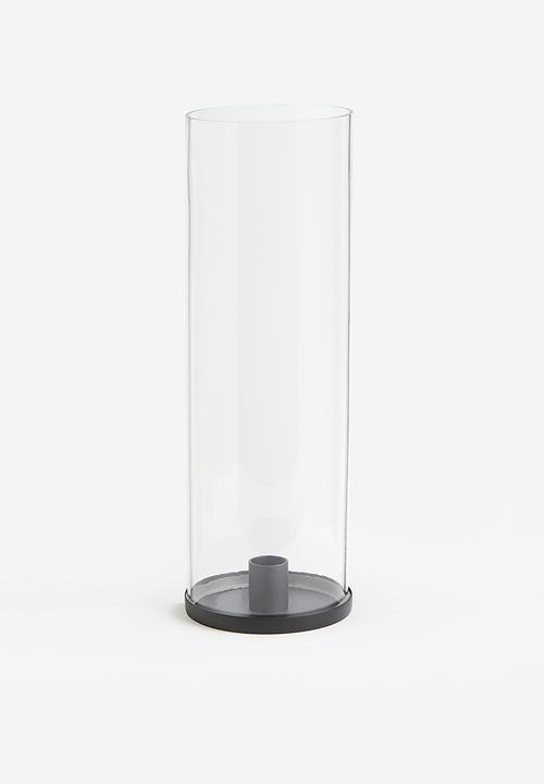 H&M - Metal and glass candle holder - black