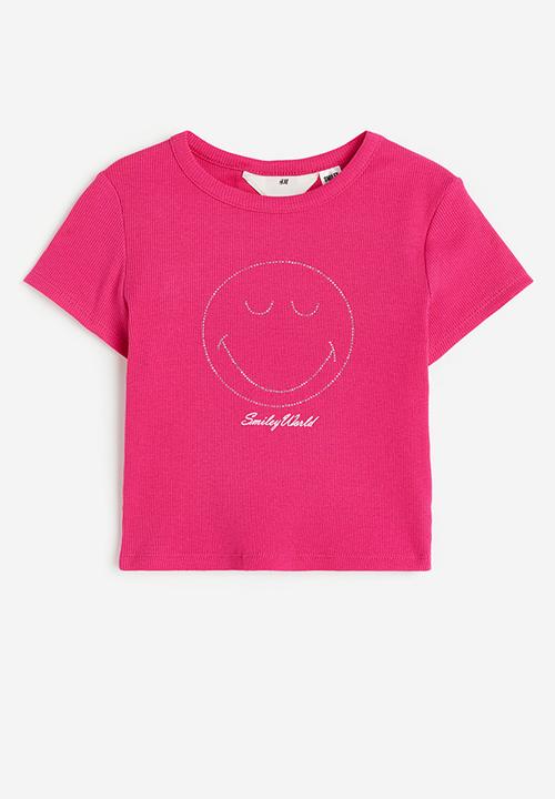 H&M - Printed t-shirt - cerise smileyworld® 