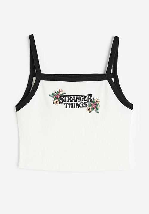 H&M - Printed strappy top - white stranger things 