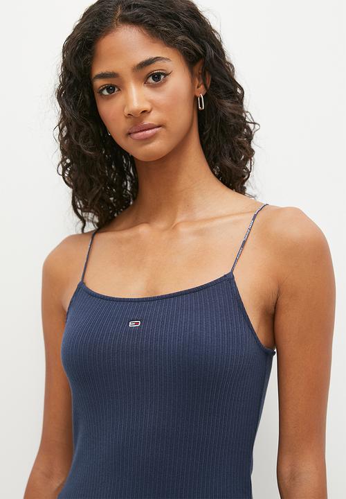Tommy Hilfiger - Pointelle rib mini dress - blue