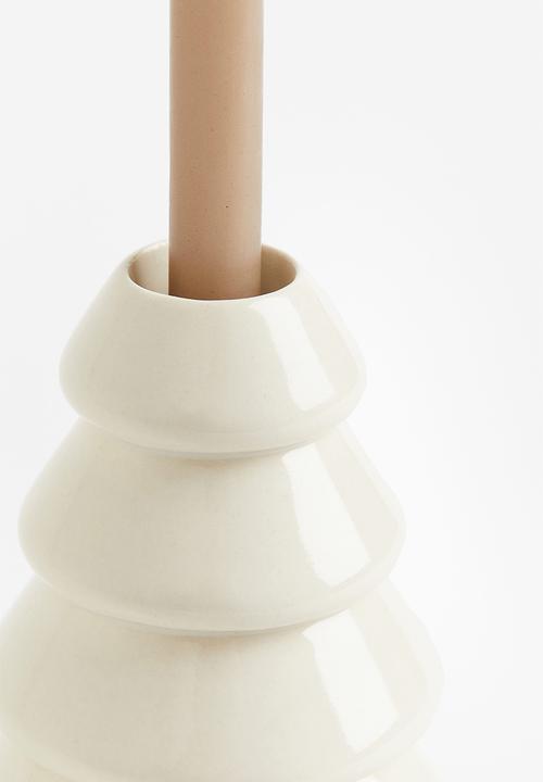 H&M - Stoneware candlestick - white