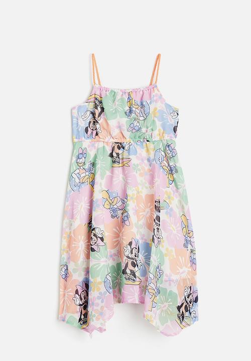 H&M - Asymmetric chiffon dress - light pink minnie mouse