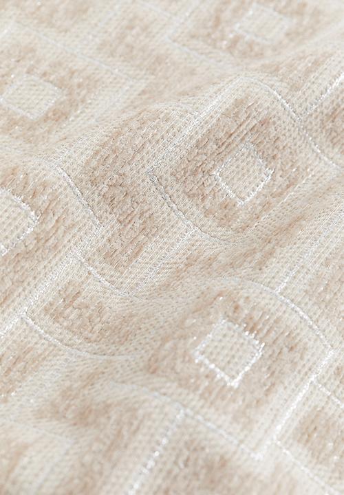 H&M - Jacquard-weave cushion cover - light beige patterned 