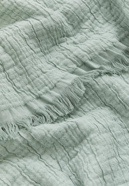 H&M - Fringed bedspread - light green