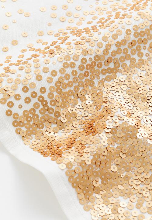 H&M - Sequin runner - white & gold-coloured 