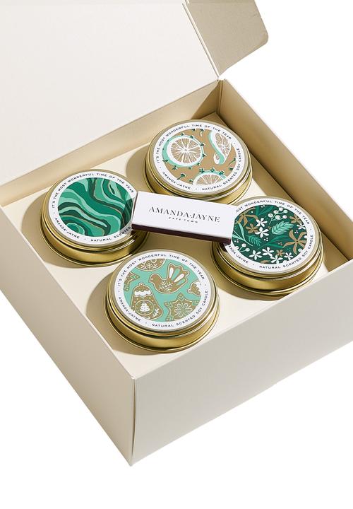 Amanda Jayne - Gold tin candle festive gift set